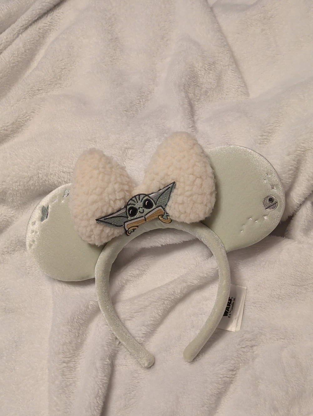 Disney Minnie Plush Ear Headband with Sherpa Bow and Grogu Patch